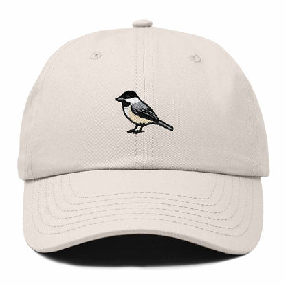 Dalix Black Capped Chickadee Massachusetts Embroidered Bird Cotton Baseball Cap Dad Hat Mens Womens Outdoor Summer in Beige