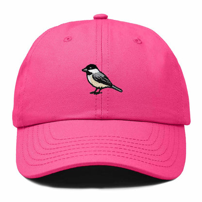 Dalix Black Capped Chickadee Massachusetts Embroidered Bird Cotton Baseball Cap Dad Hat Mens Womens Outdoor Summer in Hot Pink