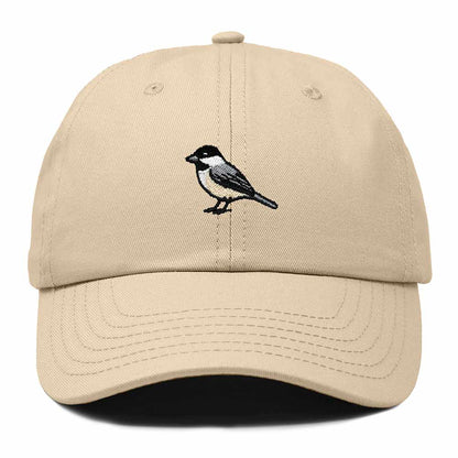 Dalix Black Capped Chickadee Massachusetts Embroidered Bird Cotton Baseball Cap Dad Hat Mens Womens Outdoor Summer in Khaki