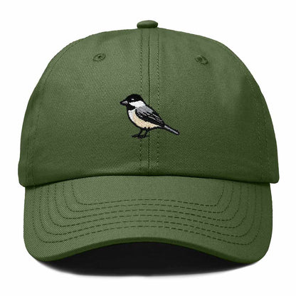 Dalix Black Capped Chickadee Massachusetts Embroidered Bird Cotton Baseball Cap Dad Hat Mens Womens Outdoor Summer in Olive