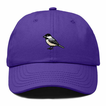 Dalix Black Capped Chickadee Massachusetts Embroidered Bird Cotton Baseball Cap Dad Hat Mens Womens Outdoor Summer in Purple