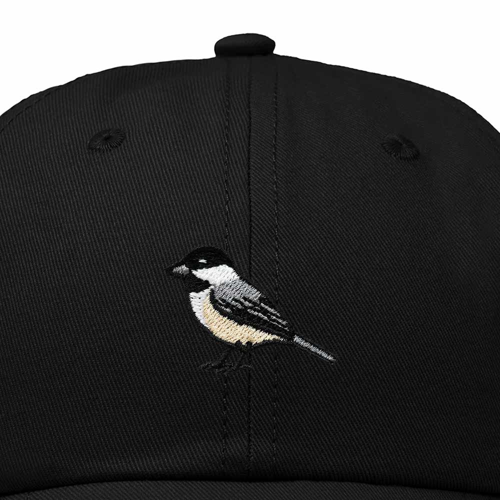 Dalix Black Capped Chickadee Maine Embroidered Bird Cotton Baseball Cap Dad Hat Mens Womens Outdoor Summer in Black