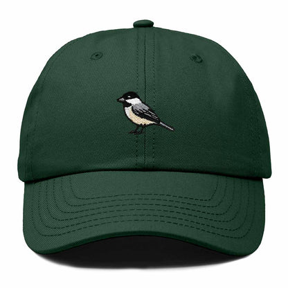 Dalix Black Capped Chickadee Maine Embroidered Bird Cotton Baseball Cap Dad Hat Mens Womens Outdoor Summer in Dark Green