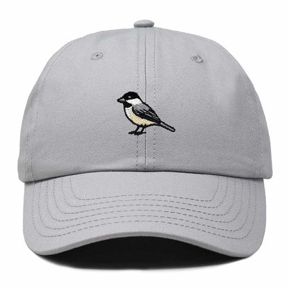 Dalix Black Capped Chickadee Maine Embroidered Bird Cotton Baseball Cap Dad Hat Mens Womens Outdoor Summer in Gray