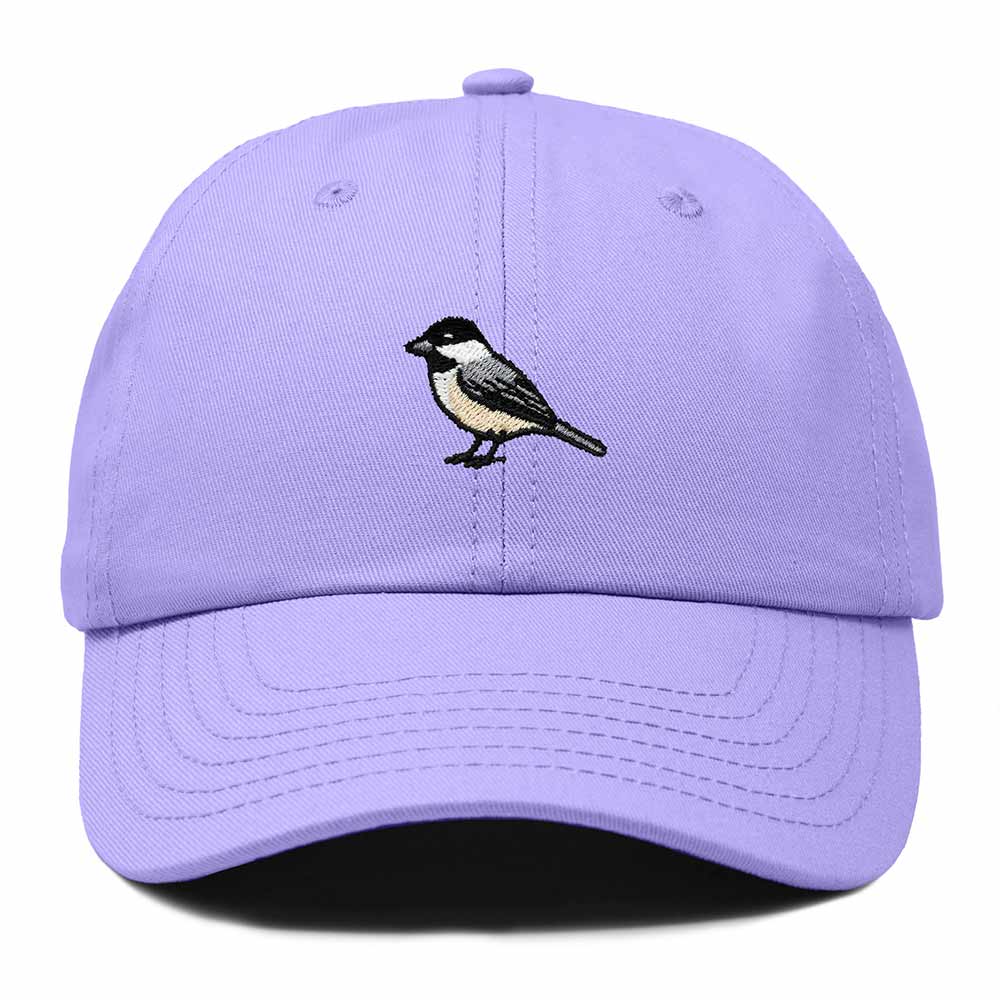 Dalix Black Capped Chickadee Maine Embroidered Bird Cotton Baseball Cap Dad Hat Mens Womens Outdoor Summer in Lavender