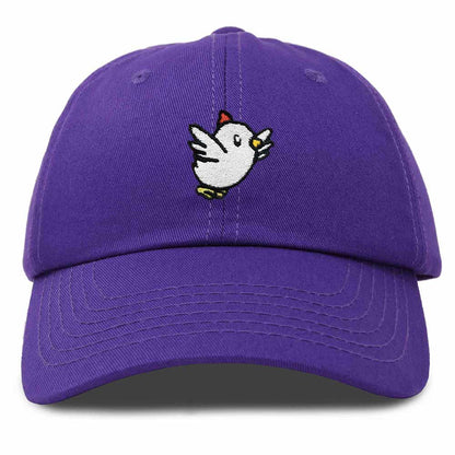Dalix Chicken Embroidered Cotton Baseball Hat Adjustable Dad Cap Womens in Purple