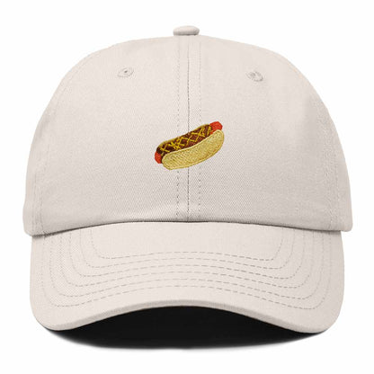 Dalix Chili Dog Embroidered Cotton Dad Hat Food Adjustable Baseball Cap Summer Outdoor Unisex Mens Womens in Beige