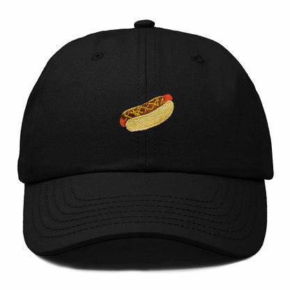Dalix Chili Dog Embroidered Cotton Dad Hat Food Adjustable Baseball Cap Summer Outdoor Unisex Mens Womens in Black