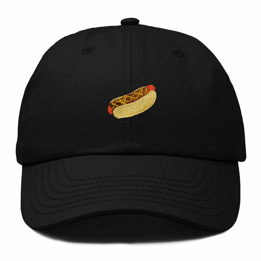 Dalix Chili Dog Embroidered Cotton Dad Hat Food Adjustable Baseball Cap Summer Outdoor Unisex Mens Womens in Black