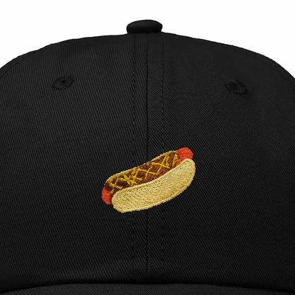 Dalix Chili Dog Embroidered Cotton Dad Hat Food Adjustable Baseball Cap Summer Outdoor Unisex Mens Womens in Black