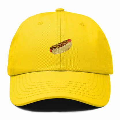 Dalix Chili Dog Embroidered Cotton Dad Hat Food Adjustable Baseball Cap Summer Outdoor Unisex Mens Womens in Gold