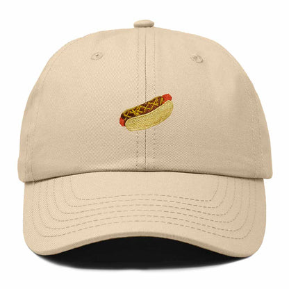 Dalix Chili Dog Embroidered Cotton Dad Hat Food Adjustable Baseball Cap Summer Outdoor Unisex Mens Womens in Khaki