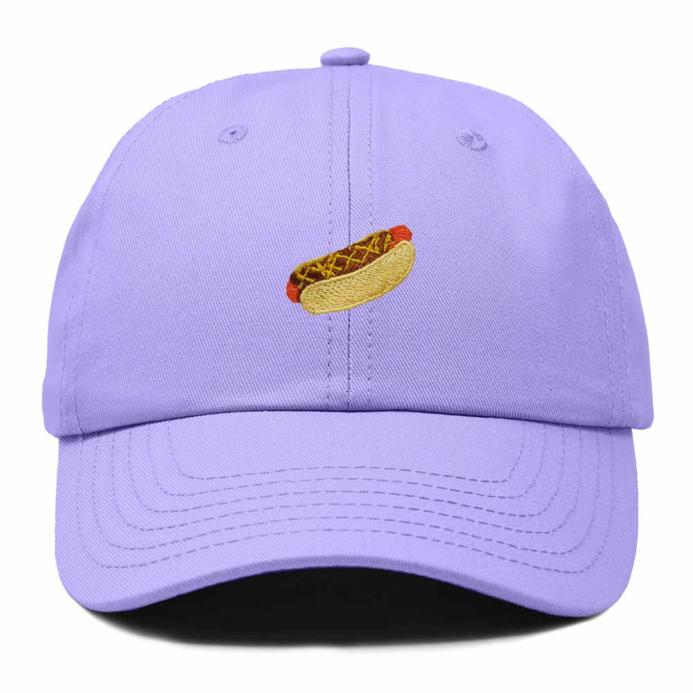 Dalix Chili Dog Embroidered Cotton Dad Hat Food Adjustable Baseball Cap Summer Outdoor Unisex Mens Womens in Lavender