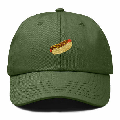 Dalix Chili Dog Embroidered Cotton Dad Hat Food Adjustable Baseball Cap Summer Outdoor Unisex Mens Womens in Olive
