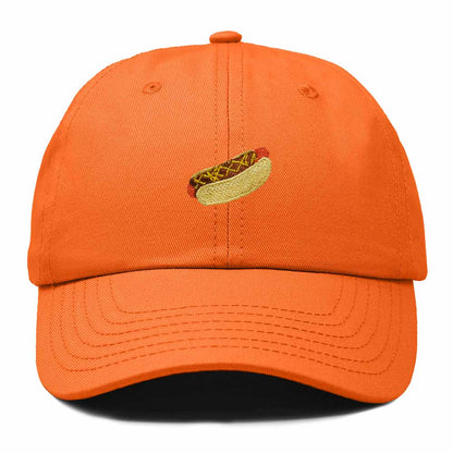 Dalix Chili Dog Embroidered Cotton Dad Hat Food Adjustable Baseball Cap Summer Outdoor Unisex Mens Womens in Orange