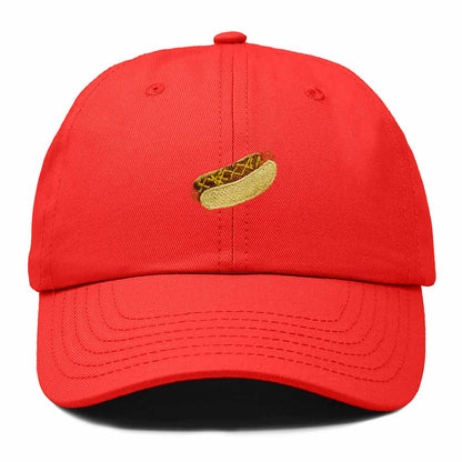 Dalix Chili Dog Embroidered Cotton Dad Hat Food Adjustable Baseball Cap Summer Outdoor Unisex Mens Womens in Red