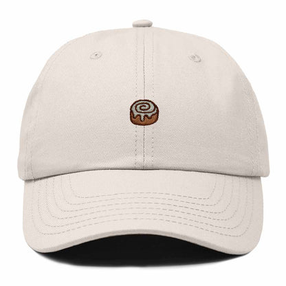 Dalix Cinnamon Roll Embroidered Dad Hat Cotton Cap Adjustable Strap Bakery Sweet Treat Low Profile Womens in Beige