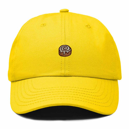 Dalix Cinnamon Roll Embroidered Dad Hat Cotton Cap Adjustable Strap Bakery Sweet Treat Low Profile Womens in Gold