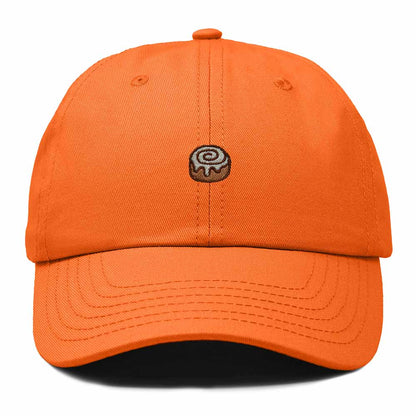 Dalix Cinnamon Roll Embroidered Dad Hat Cotton Cap Adjustable Strap Bakery Sweet Treat Low Profile Womens in Orange