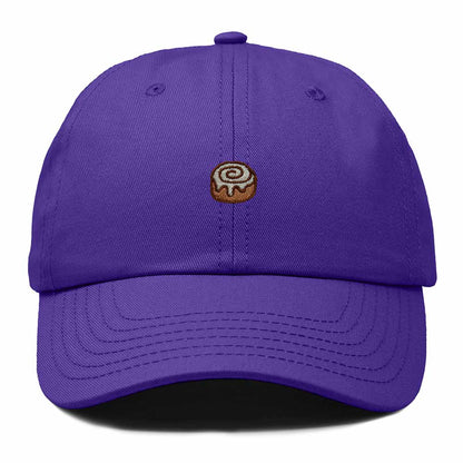 Dalix Cinnamon Roll Embroidered Dad Hat Cotton Cap Adjustable Strap Bakery Sweet Treat Low Profile Womens in Purple