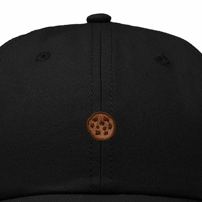 Dalix Cookie Embroidered Dad Hat Cotton Cap Adjustable Strap Chocolate Chip Dessert Low Profile Womens in Black