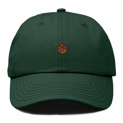 Dalix Cookie Embroidered Dad Hat Cotton Cap Adjustable Strap Chocolate Chip Dessert Low Profile Womens in Dark Green