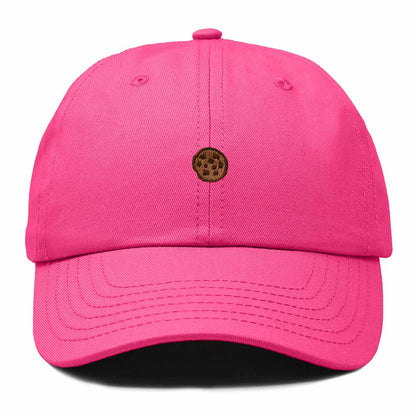 Dalix Cookie Embroidered Dad Hat Cotton Cap Adjustable Strap Chocolate Chip Dessert Low Profile Womens in Hot Pink