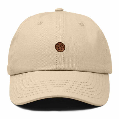 Dalix Cookie Embroidered Dad Hat Cotton Cap Adjustable Strap Chocolate Chip Dessert Low Profile Womens in Khaki