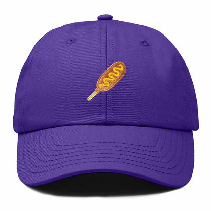 Dalix Corn Dog Embroidered Cotton Dad Hat Food Adjustable Baseball Cap Summer Outdoor Unisex Mens Womens in Purple