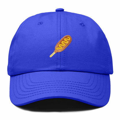 Dalix Corn Dog Embroidered Cotton Dad Hat Food Adjustable Baseball Cap Summer Outdoor Unisex Mens Womens in Royal Blue