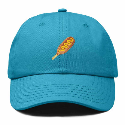 Dalix Corn Dog Embroidered Cotton Dad Hat Food Adjustable Baseball Cap Summer Outdoor Unisex Mens Womens in Teal