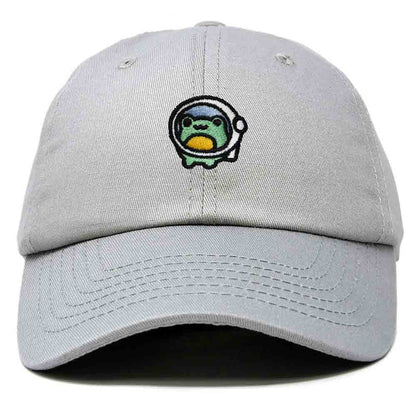 Dalix Cosmic Frog Embroidered Womens Cotton Dad Hat Baseball Cap Adjustable in Gray