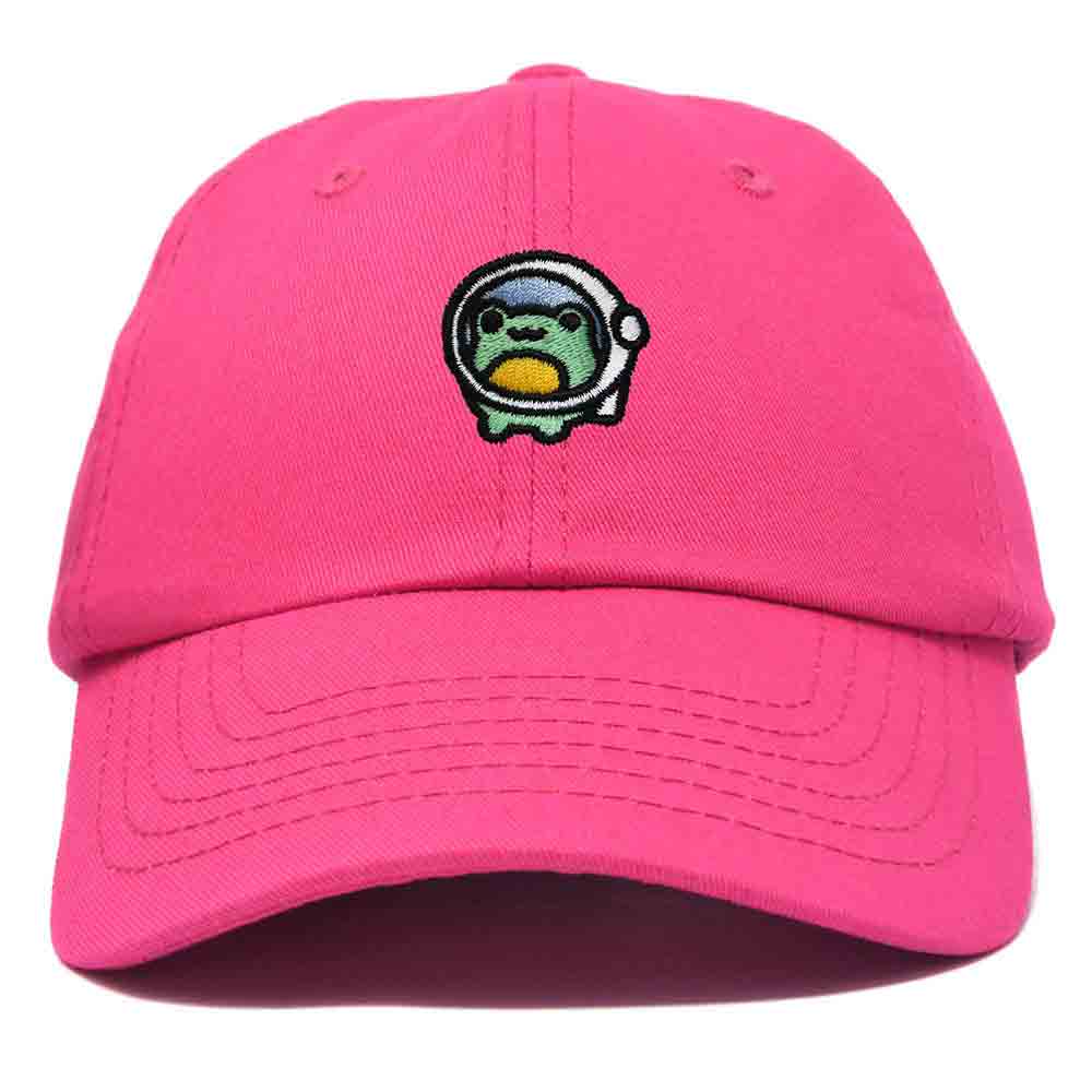 Dalix Cosmic Frog Embroidered Womens Cotton Dad Hat Baseball Cap Adjustable in Hot Pink