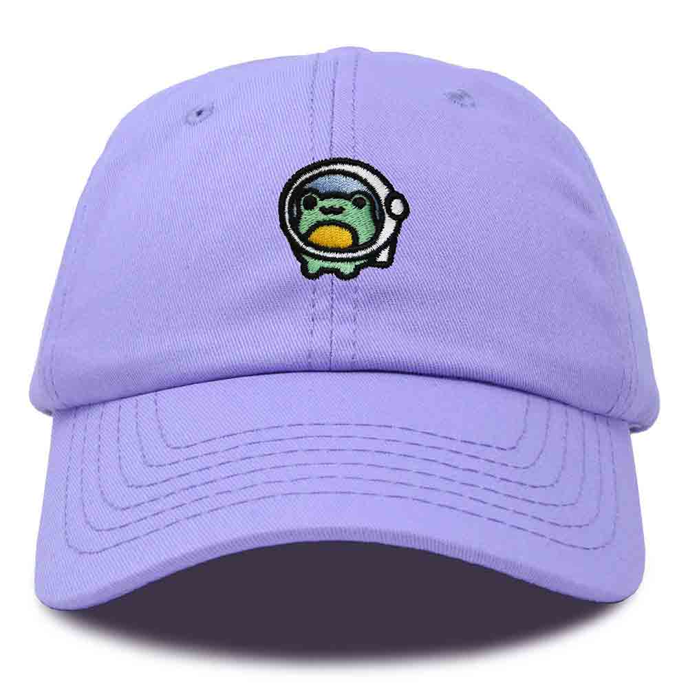 Dalix Cosmic Frog Embroidered Womens Cotton Dad Hat Baseball Cap Adjustable in Lavender