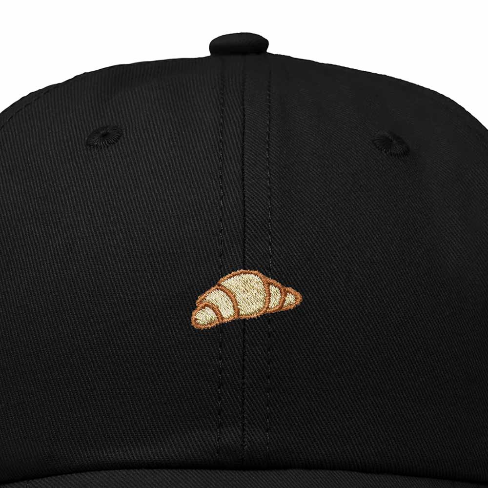 Dalix Croissant Pastry Embroidered Dad Hat Adjustable Cotton Twill Baseball Cap Cute Casual Women in Black