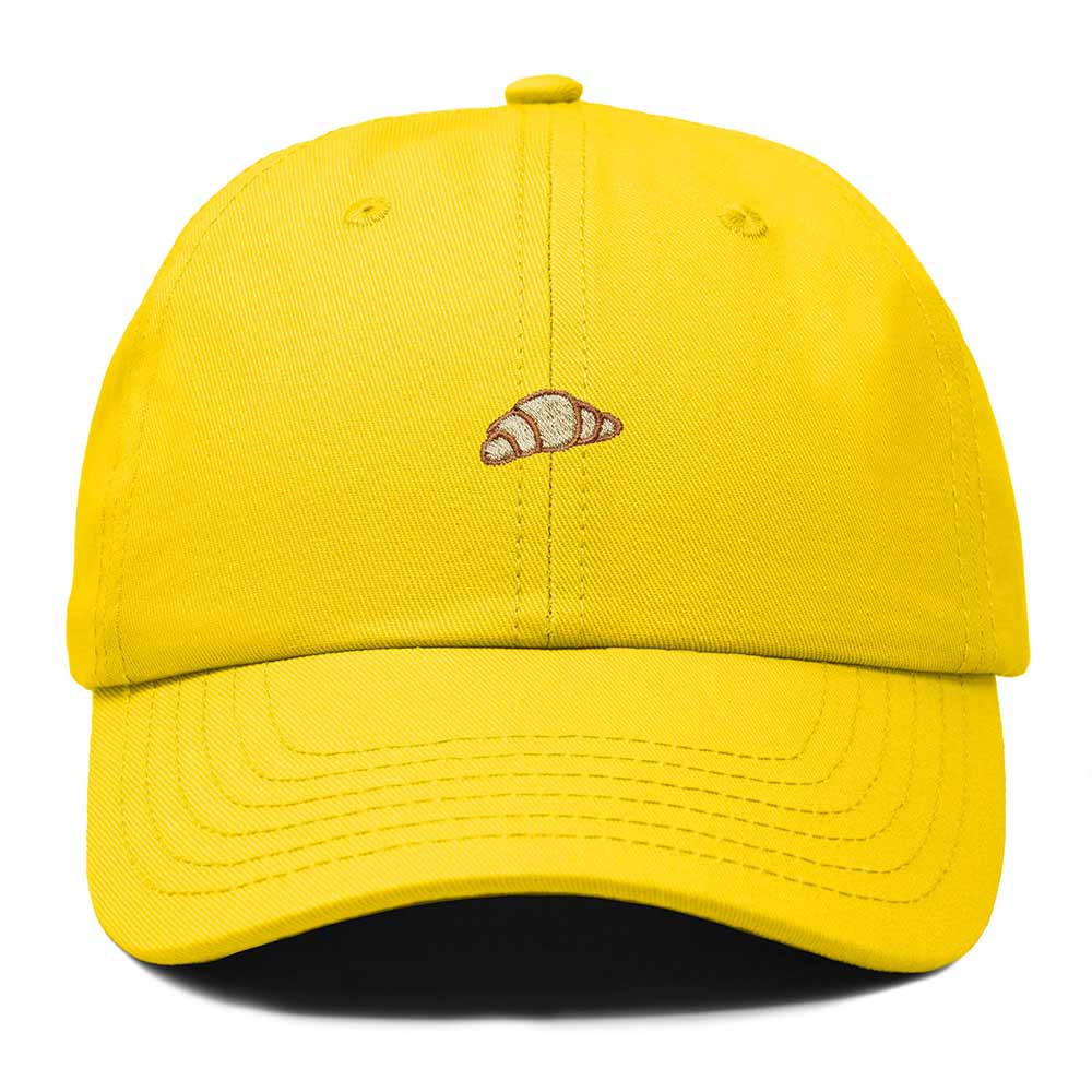 Dalix Croissant Pastry Embroidered Dad Hat Adjustable Cotton Twill Baseball Cap Cute Casual Women in Gold