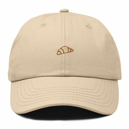 Dalix Croissant Pastry Embroidered Dad Hat Adjustable Cotton Twill Baseball Cap Cute Casual Women in Khaki