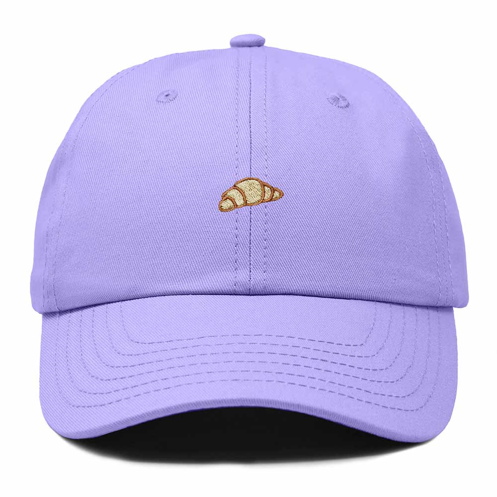 Dalix Croissant Pastry Embroidered Dad Hat Adjustable Cotton Twill Baseball Cap Cute Casual Women in Lavender
