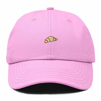 Dalix Croissant Pastry Embroidered Dad Hat Adjustable Cotton Twill Baseball Cap Cute Casual Women in Light Pink