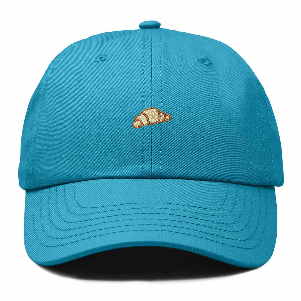 Dalix Croissant Pastry Embroidered Dad Hat Adjustable Cotton Twill Baseball Cap Cute Casual Women in Teal