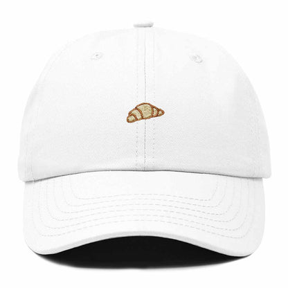 Dalix Croissant Pastry Embroidered Dad Hat Adjustable Cotton Twill Baseball Cap Cute Casual Women in White