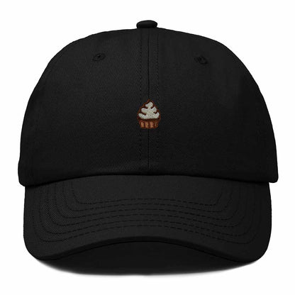 Dalix Cupcake Embroidered Dad Hat Cotton Cap Adjustable Strap Frosted Sweet Treat Low Profile Womens in Black