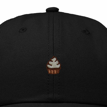 Dalix Cupcake Embroidered Dad Hat Cotton Cap Adjustable Strap Frosted Sweet Treat Low Profile Womens in Black