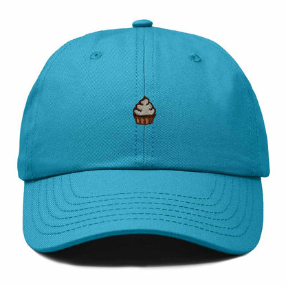 Dalix Cupcake Embroidered Dad Hat Cotton Cap Adjustable Strap Frosted Sweet Treat Low Profile Womens in Teal