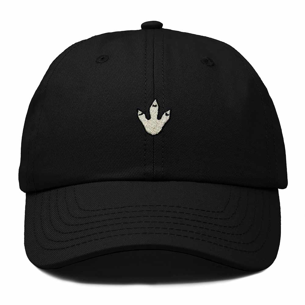 Dalix Dinosaur Track Footprint Embroidered Adjustable Cotton Twill Dad Hat for Men in Black