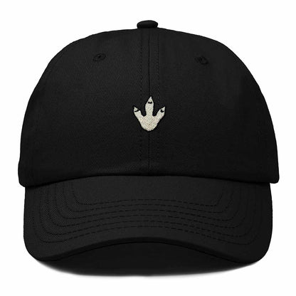 Dalix Dinosaur Track Footprint Embroidered Adjustable Cotton Twill Dad Hat for Men in Black