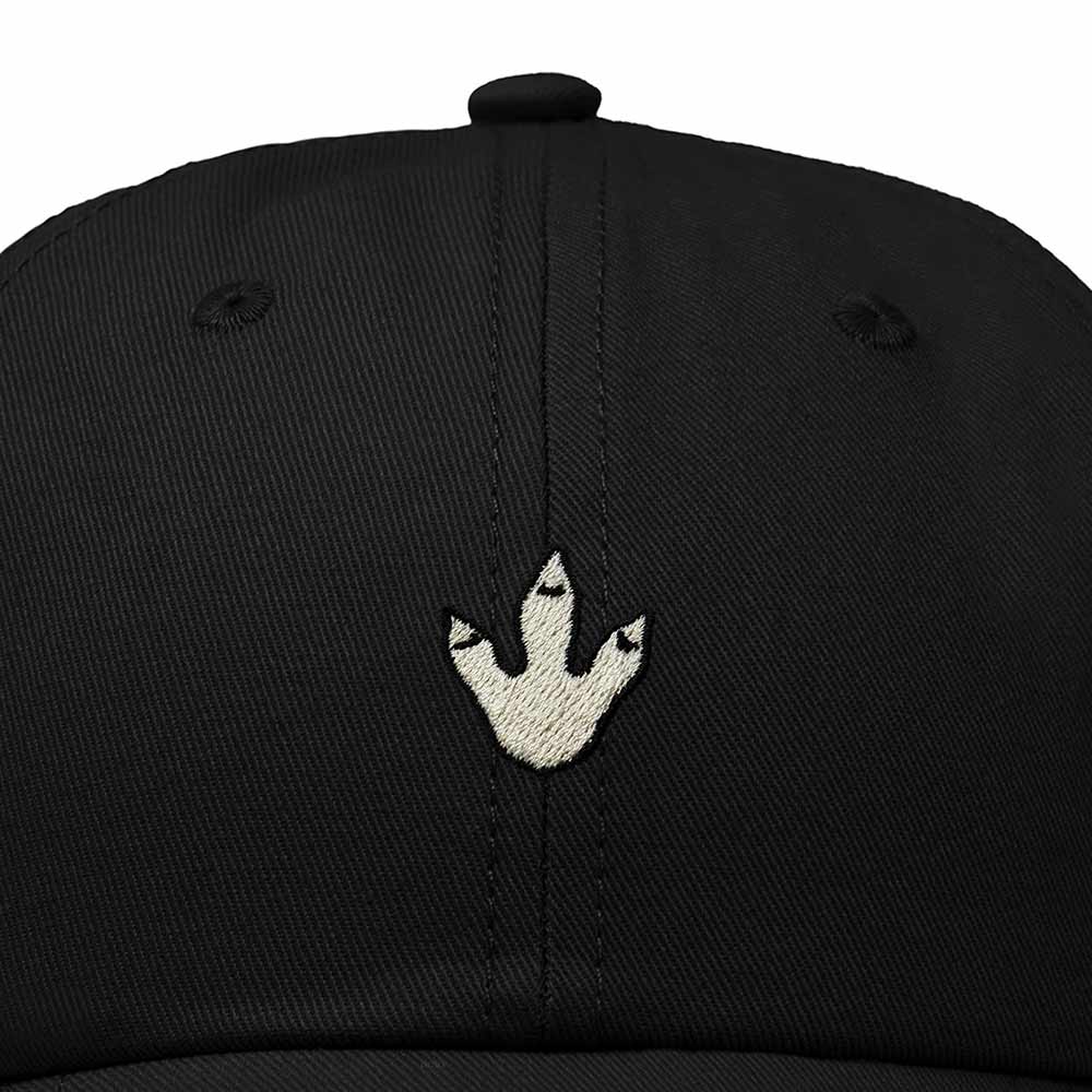 Dalix Dinosaur Track Footprint Embroidered Adjustable Cotton Twill Dad Hat for Men in Black