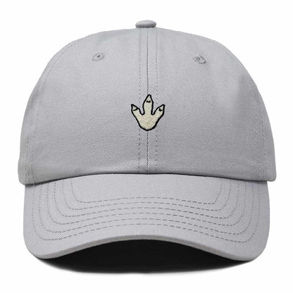 Dalix Dinosaur Track Footprint Embroidered Adjustable Cotton Twill Dad Hat for Men in Gray