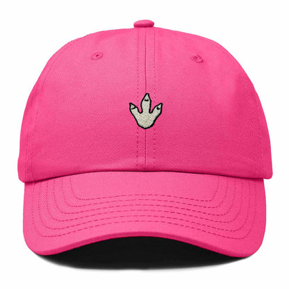 Dalix Dinosaur Track Footprint Embroidered Adjustable Cotton Twill Dad Hat for Men in Hot Pink