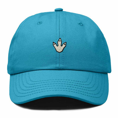 Dalix Dinosaur Track Footprint Embroidered Adjustable Cotton Twill Dad Hat for Men in Teal